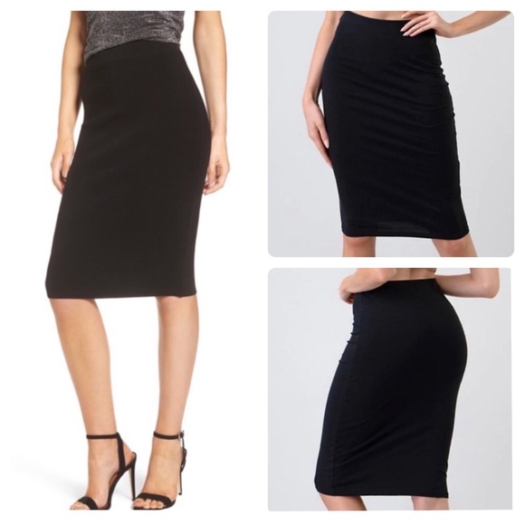 LEITH - Black Body-con Pencil Skirt - S - Picture 13 of 14